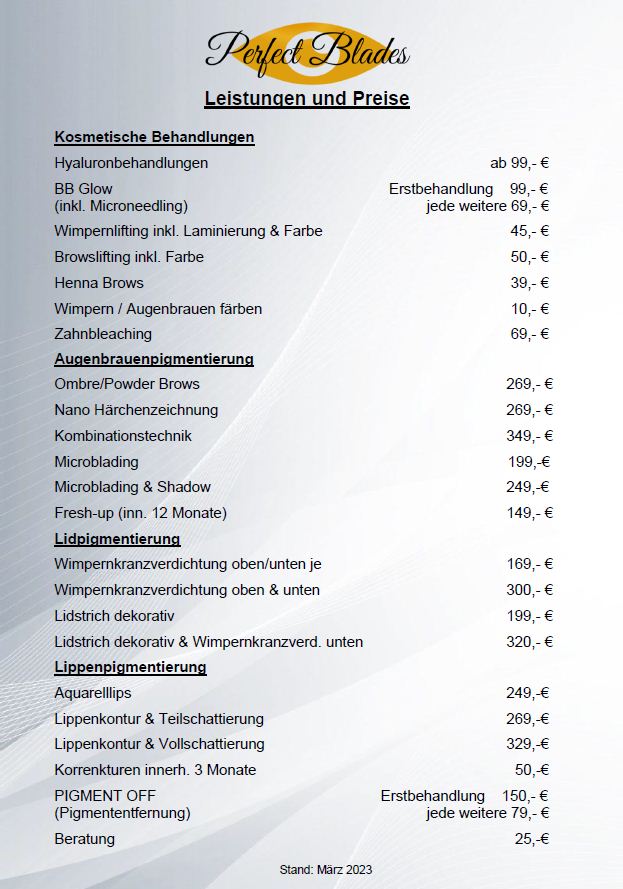 Neue Preise ab Juni 2022